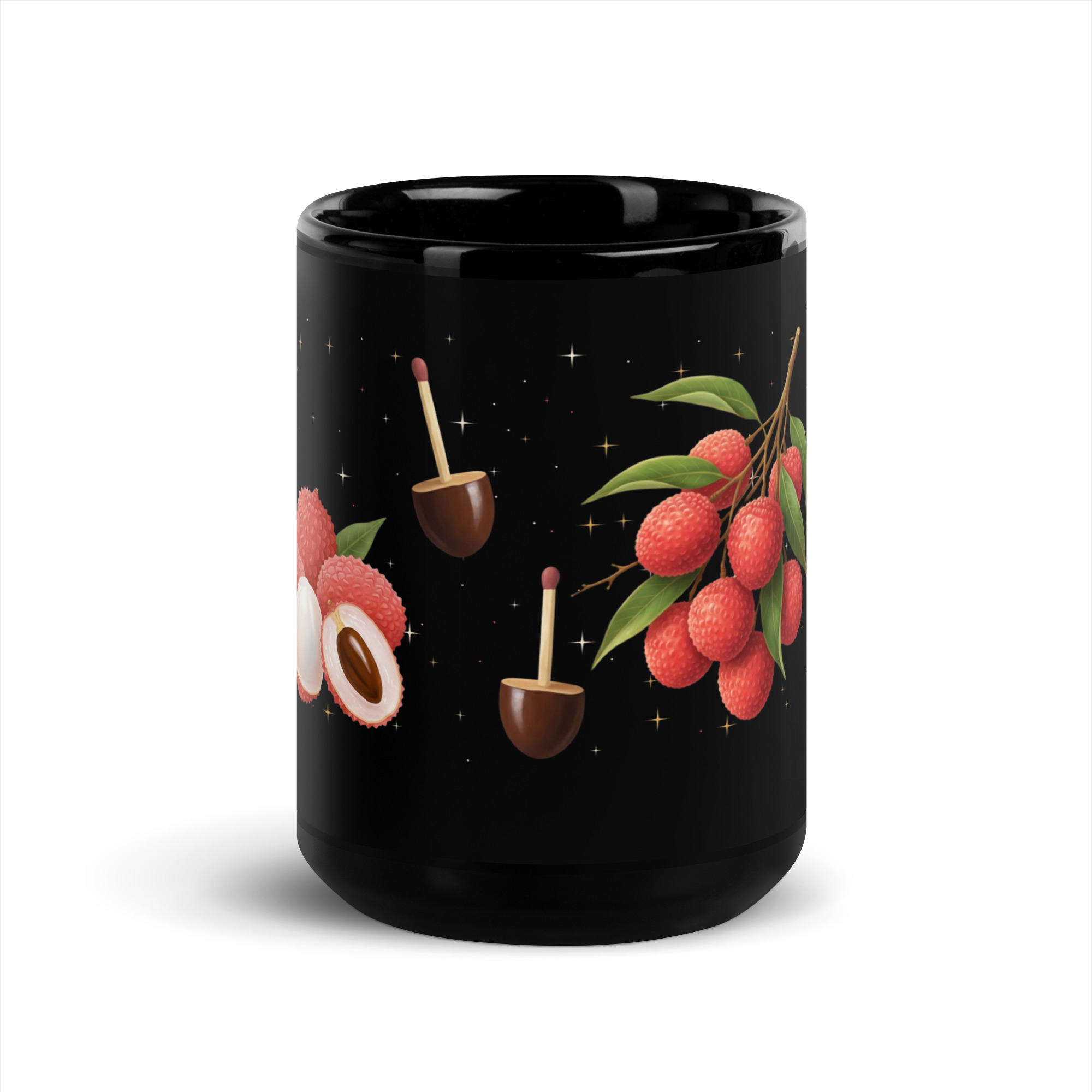 Mug Noir « Toupies Letchis » – Image 5