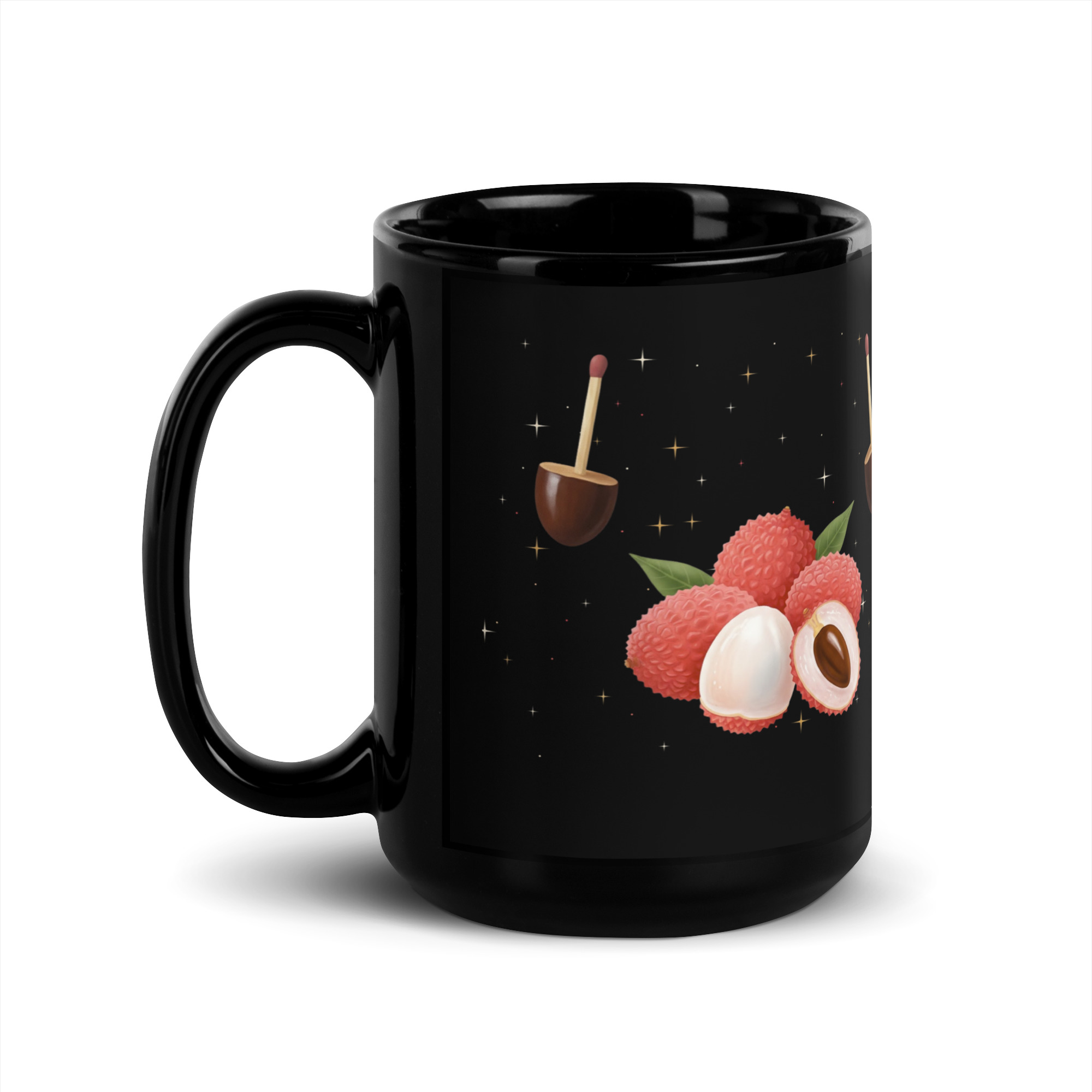 Mug Noir « Toupies Letchis » – Image 6